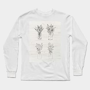 Flower Vase Collage Long Sleeve T-Shirt